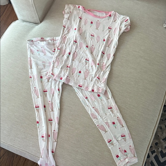 Kickee Pants Pink and White Ice Cream Pajama Set - Picture 1 of 1